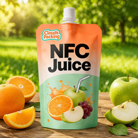 Voedselveilige gravureprint staande pouch zak met lekbestendige ritssluiting, aangepaste logo, recycleerbare uitgiettuit verpakking voor fruitsap, bier, sinaasappel