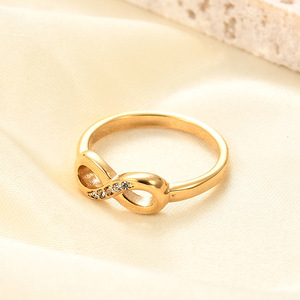 Anillo Infinito de Acero Inoxidable de 6 mm con Micro Pavé de Diamantes, Joyería para Mujer, Regalo - Product Image 4