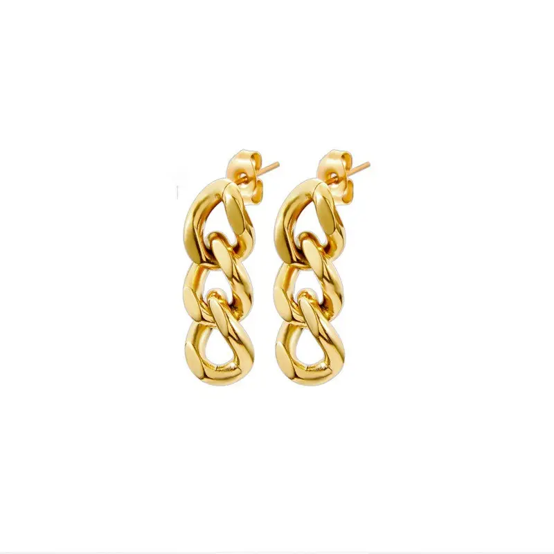 Yiwu DAICY neue Lieferung vergoldete kubanische Köder-Ohrringe edelstahl-Tropfenkette Ohrstecker für Damen Geschenk für Ihn