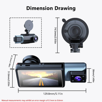 Caméra de tableau de bord 4K Ultra HD à 3 canaux avec WiFi, GPS et ADAS, enregistreur vidéo de voiture à trois objectifs (avant, intérieur, arrière) – Prête à être expédiée en gros