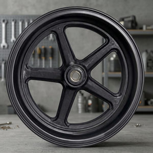 Rueda de barco de madera negra con diseño de 5 radios, forma redonda, estilo Art Deco, para bautizo. - Product Image 1