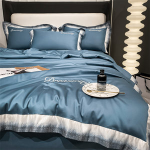 100 bông thêu khách sạn bedding Set 5 sao ánh sáng sang trọng flannel trang bị tấm - Product Image 1