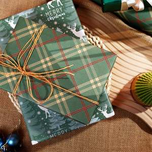 Wholesale 80g <b>Christmas</b> Disposable Coated Kraft <b>Paper</b> Tissue 43*300cm <b>Luxury</b> Custom Gift <b>Wrapping</b> <b>Paper</b> Roll - Product Image 5