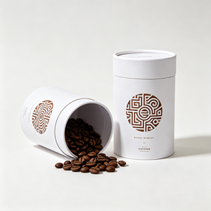 Luxury Kraft Cylinder Packaging Box Clear View PET Window <b>Paper</b> Tube Coffee Bean Container For Brand Sale - Product Image 1