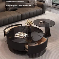 2025 Nouveau modèle noir table basse en verre table basse moderne