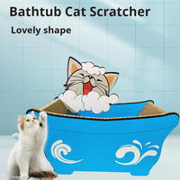 OEM Vente en gros Lit pour chat en carton durable, antidérapant et anti-poussière, avec griffoir intégré, en forme de baignoire