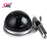Foret à ongles en plastique SML rose/blanc/noir |   Polisseuse à haute vitesse pour soins des ongles et des pieds, 50 000 tr/min, avec 6 embouts (Populaire)