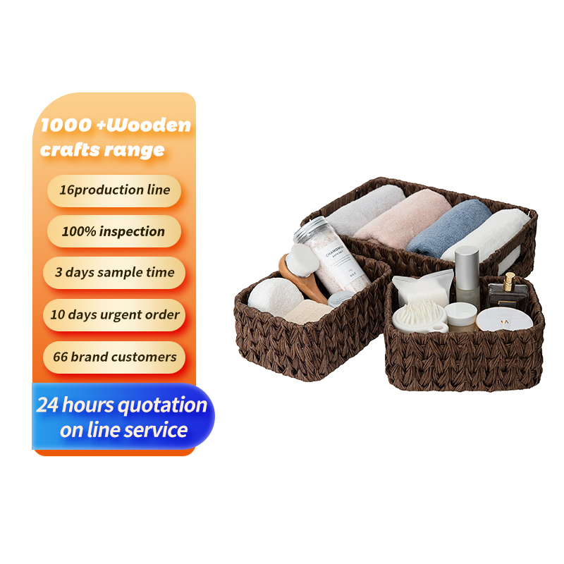 Плетеные корзины для хранения, гнездовые корзины для хранения, большие плетеные корзины, 2 маленьких плетеных корзины, водонепроницаемые