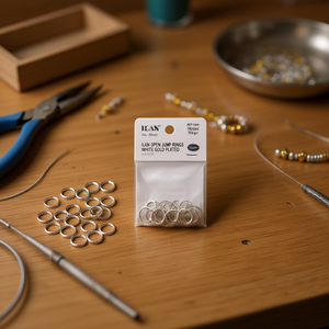 Anelli Aperti Ilan 7mm 150pz Placcati in Oro Bianco per Creazione di Gioielli - Product Image 2