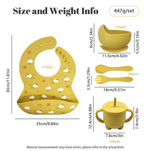 Kit repas en silicone de qualité alimentaire pour enfants, avec base à ventouse, plateau et bol compartimentés, fournitures de repas quotidiennes pour bébé, <span class=keywords><strong>vaisselle</strong></span> durable pour nouveau-né - Product Image 6