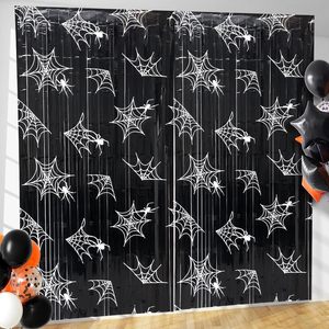 Rideau à franges en aluminium pour Halloween, guirlande de paillettes, motif fantôme, citrouille, chauve-souris, toile de fond, décoration de style sombre et élégant, personnalisable - Product Image 4
