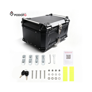 Maleta Superior para Motocicleta Podofo 65L/55L/45L, Impermeable, de Aluminio, Base de Montaje Universal, Caja Superior Trasera Rígida OEM - Product Image 1