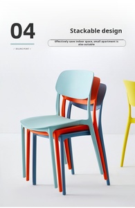 Trong Kho giá rẻ <span class=keywords><strong>Scandinavian</strong></span> phong cách màu sắc tươi sáng phân <span class=keywords><strong>Stackable</strong></span> lưu trữ tựa lưng ghế nhựa - Product Image 5