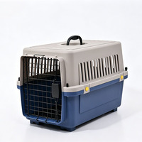 Cage de transport pour animaux de compagnie classique et élégante, haute résistance, en plastique robuste, facile à nettoyer, légère, conforme aux normes de transport aérien