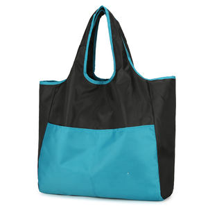 Bolso de mano con logotipo de diseño de moda personalizado para viajes al aire libre, bolso de mano plegable para mujer, bolso de compras deportivo reutilizable reciclado - Product Image 1