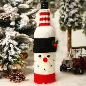 Housses de bouteille de vin en lin avec col en fourrure, décorations pour la maison, cadeaux de Noël, décorations de Noël - Product Image 5