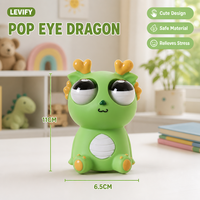 Jouet Squishy Dragon 3D Créatif à Yeux qui Saillissent, Anti-stress, Jouet Fidget Dragon Mignon, Squishy à Effet Craquelé