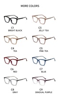 Monture de lunettes œil-de-chat sur mesure couleur gelée, style rétro transparent en TR, anti-lumière bleue pour boutiques