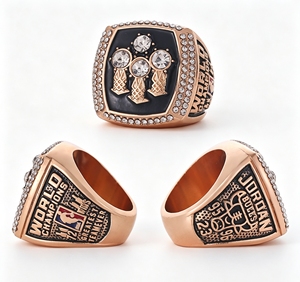 Bague de championnat de basket-ball 1996 <span class=keywords><strong>Bulls</strong></span> <span class=keywords><strong>Jordan</strong></span> pour homme, bijoux en or et acier, modèle en alliage - Product Image 1