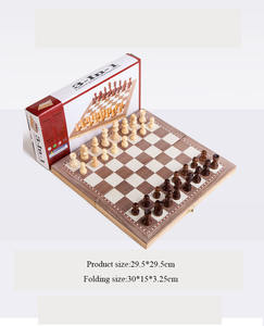 Set di scacchi per <span class=keywords><strong>Backgammon</strong></span> 3 in 1 Set di giochi per tavole pieghevoli portatili in legno Puzzle Set per sviluppare intelligenza - Product Image 6