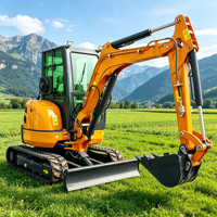 Mini-excavatrice sur chenilles diesel à pneus en caoutchouc pour travaux de terrassement, petite pelle, prix d'usine pour l'exportation
