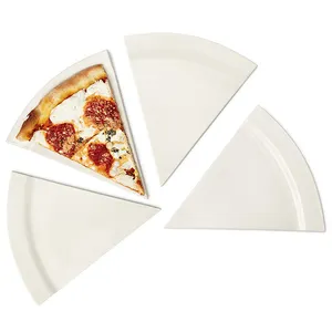 Plato de cocina personalizado en forma de triángulo para una sola rebanada de pie, logo en relieve, placa de cerámica para pizza