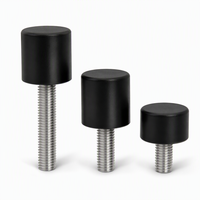 Pernos Amortiguadores Anticolisión de Acero Inoxidable con Recubrimiento de PU Negro, Resistentes al Desgaste, Modelo AAB M3-M16