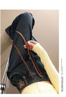 Jeans décontractés de haute qualité pour femmes grandes tailles, délavés, anti-plis, anti-décoloration, coupe slim avec décor en corde tressée