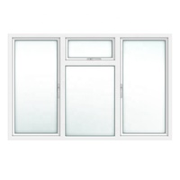 Fenêtre et porte en PVC Upvc avec design de gril Fenêtres à battant en double vitrage trempé