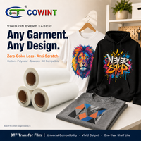 Film de transfert DTF pour vêtements Cowint, anti-statique, sans transfert d'encre, pelable à froid, en rouleau PET, certifié ROHS