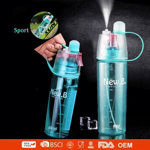 Bouteille d'eau en plastique de 600 ml, bouteille d'eau de sport avec vaporisateur - Product Image 2