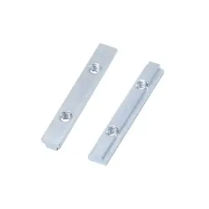 Großhandel zinkbeschichteter kohlenstoffstahl 2 Löcher M8 Faden 3030 4040 Serie 8 mm Schlitz Aluminiumprofil langer T-Schlitz-Nuss