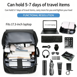 Sac à dos de voyage multifonctionnel pour ordinateur portable avec compartiment à chaussures, grande capacité, convertible, sac à dos de cabine avec sangles cachées - Product Image 4