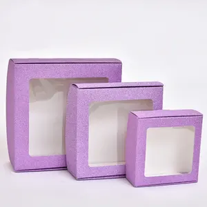 开窗带透明聚氯乙烯薄膜闪光盒纸板纸袋礼品盒定制手柄礼品盒