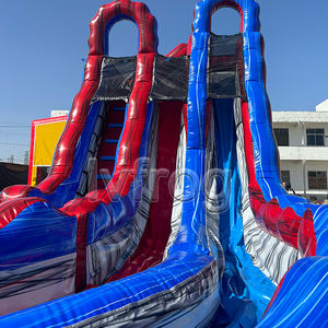 Toboggan aquatique gonflable commercial à deux voies avec <span class=keywords><strong>piscine</strong></span>, PVC haute résistance pour la <span class=keywords><strong>location</strong></span> de fêtes et les événements - Product Image 5