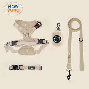 HanYang OEM personalizado respetuoso con el medio ambiente de cáñamo natural para mascotas perro arnés Collar y correa conjuntos con bolsa para caca de perro titular - Product Image 1