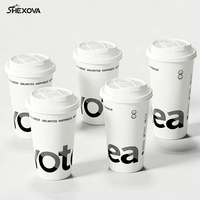 Gobelets en papier jetables écologiques à double paroi pour boissons chaudes/froides, personnalisables avec logo (couleurs personnalisées) pour Bubble Tea – Vente en gros