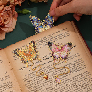 Série Papillons Peints - Marque-page Peint à l'Huile, Clip Marque-page Vintage Papillon Extraterrestre pour Étudiant - Product Image 4