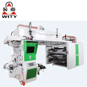 Máquina de impresión en 6 colores, prensadora Flexo CI para películas de plástico, PE, BOPP, HDPE, LDPE, OPP, Económica