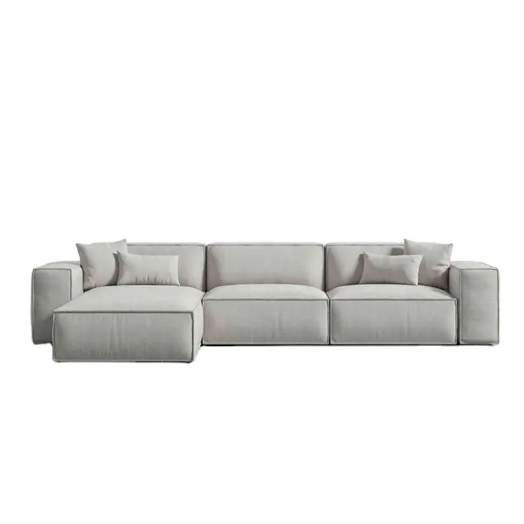Desain Baru Modern Ruang Tamu Ruang Tamu Beludru Modular Bentuk L Sofa Penampang.