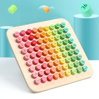 Tableau de Multiplication en Bois Montessori, Jouet d'Apprentissage des Mathématiques, Table de Multiplication, Jeu Éducatif STEM, Cadeau pour l'École Maternelle et la Formation à Domicile
