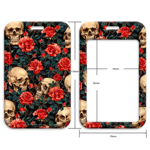 Gothic-Stil Rosen-<span class=keywords><strong>Wolf</strong></span>-Raven Schlüsselband – Studenten-Bus-/Arbeitsausweis-Halsband, Sonne-Mond-Element Gurtband-Accessoire - Product Image 4
