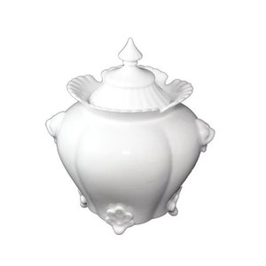 Vaso Vintage in ceramica bianca <span class=keywords><strong>con</strong></span> coperchio <span class=keywords><strong>con</strong></span> <span class=keywords><strong>teste</strong></span> di leone nordico - Product Image 3