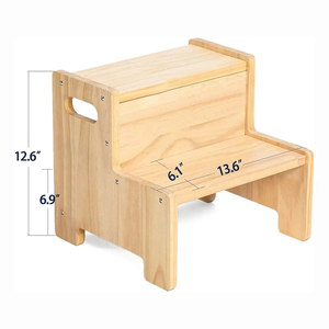 Taburete de cama de madera multifuncional moderno para niños pequeños para dormitorio, baño y uso al aire libre, muebles con asa lateral - Product Image 2