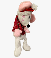 Nouveau design : Sac en peluche souris en coton PP, vêtu de vêtements rouges et d'un chapeau de Noël, adorable sac à bonbons en tissu