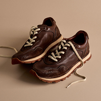 Chaussures décontractées en cuir de cheval vieilli lavé, fabriquées en Chine, semelle antidérapante résistante à l'usure, baskets confortables pour hommes, design de créateur