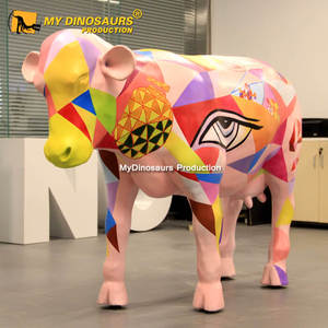 MYDINO modelo de <span class=keywords><strong>vaca</strong></span> <span class=keywords><strong>3D</strong></span> mecánico animal de resina de tamaño natural - Product Image 1