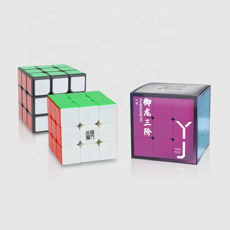 Yongjun Cube Speed YJ Yulong V2M 3x3 Black Speed Cubes Magnetic Magic Cubes Puzzle For Competition