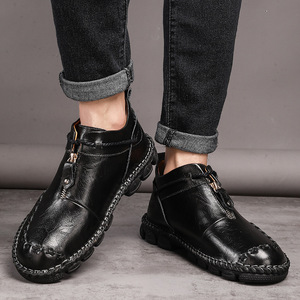 Chaussures décontractées Octopus Bean pour hommes, avec fermeture éclair, en microfibre, à la cheville, antidérapantes, semelle extérieure en caoutchouc souple, tailles 38-48 - Product Image 4