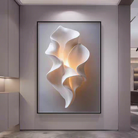 Petite décoration murale de luxe en cristal avec cadre, impression numérique, design 3D, art mural pour salle à manger